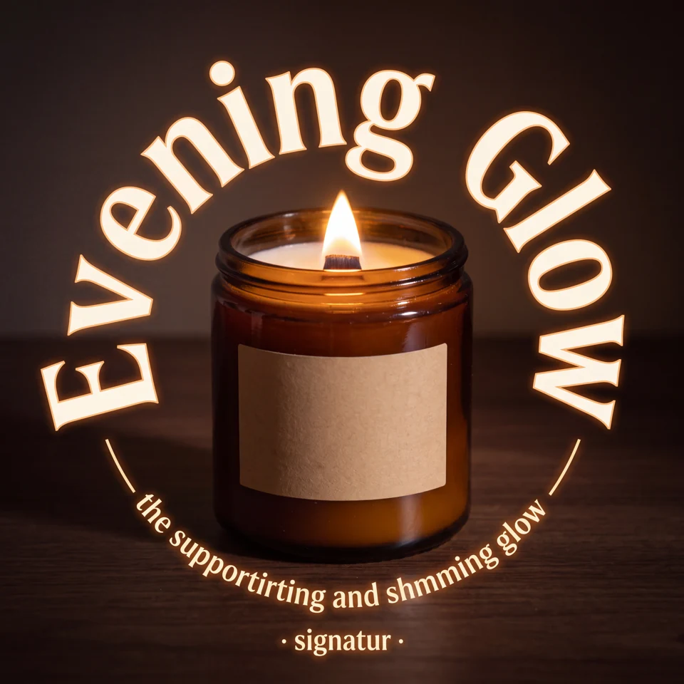 Rejected candle poster with unwanted small pseudo-text