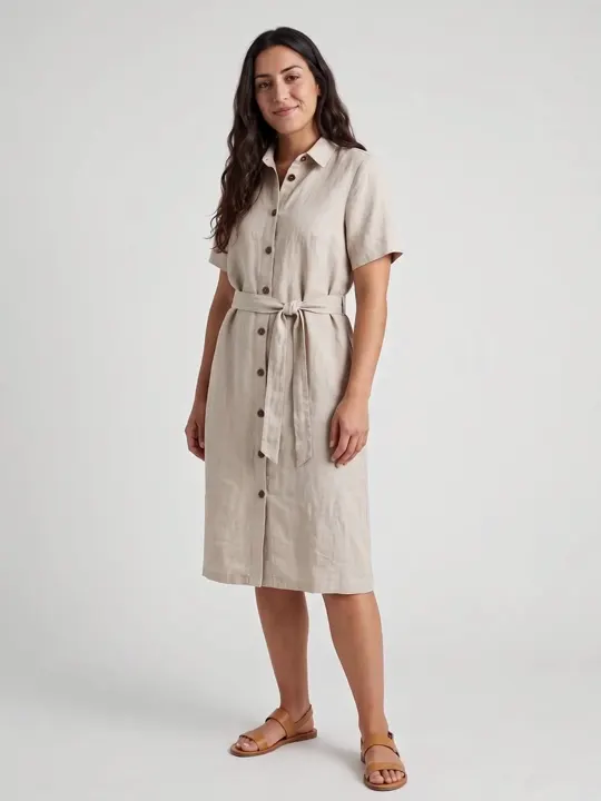 Studio catwalk: the linen dress in motion (5 s, Seedance 2.0)