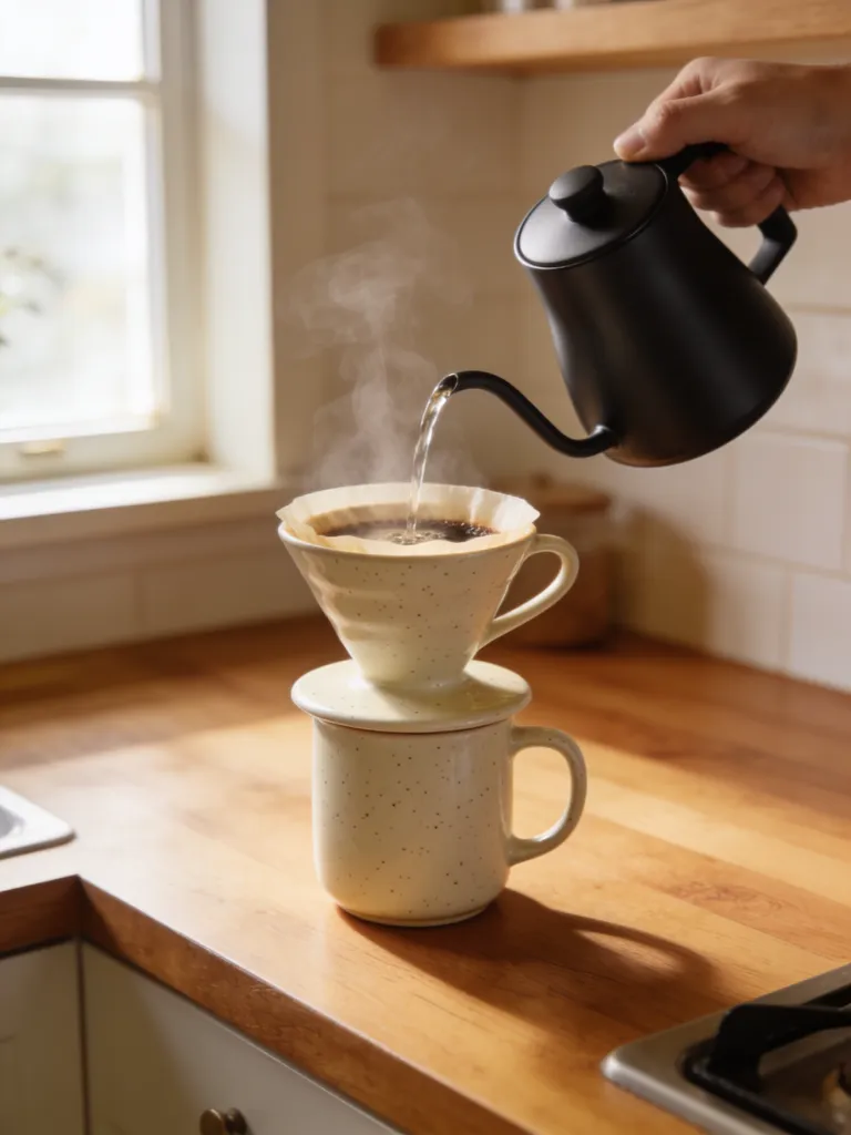 Lifestyle shot: pour-over in the kitchen