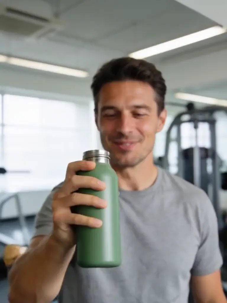 UGC-style video ad: water bottle at the gym