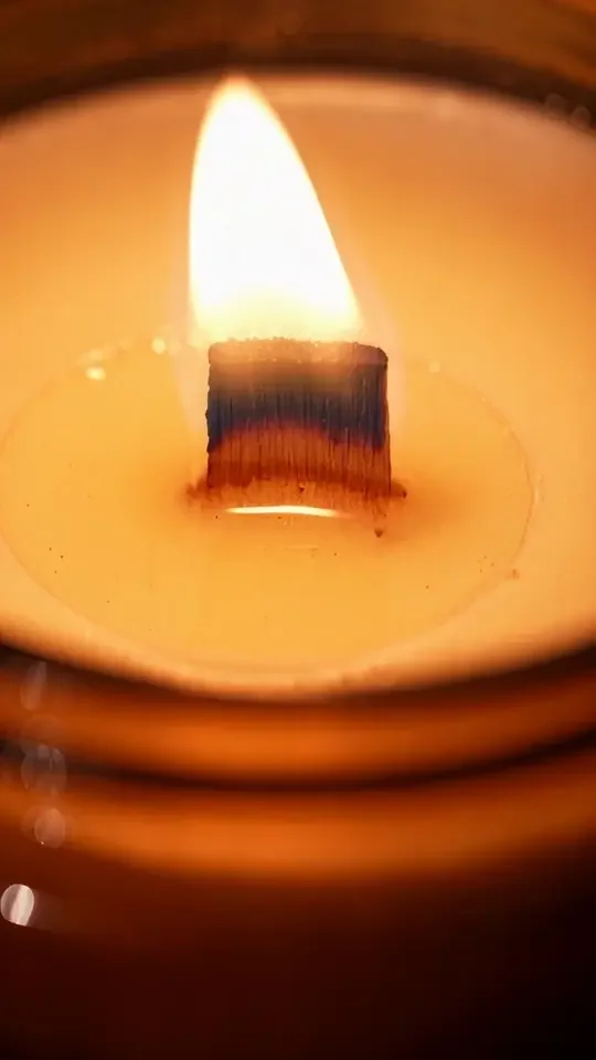 Frame from the actual automatically assembled candle video completed inside the failed original pack