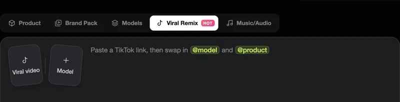 Live Blurbly Viral Remix panel with the reference-video control and notes field